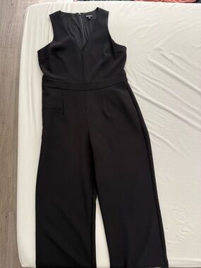 EXPRESS Black Sleeveless V-Neck Jumpsuit | Size 16